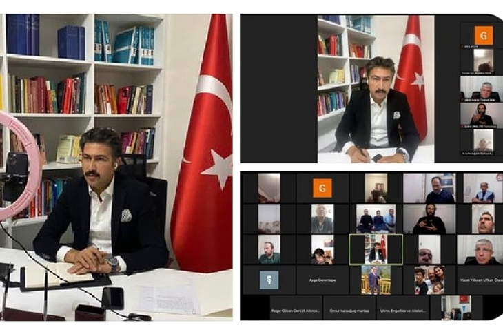 Ak Parti Grup Başkanvekili Milletvekili Cahit Özkan ve Engelli STK temsilcileri görüşmesinden 3 farklı kolaj fotoğraf