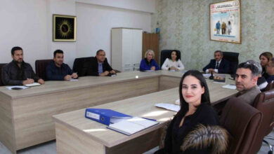 Çorlu İlçe Milli Eğitim Müdürü Hüseyin Erdoğan başkanlığında koordinasyon toplantısı sırasında çekilmiş olan bir fotoğraf.