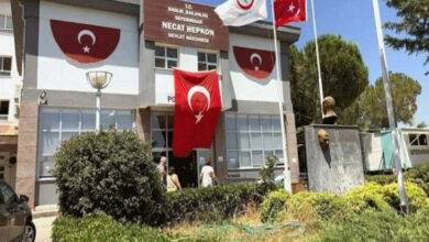 Fotoğrafta, hastanenin dışından çekilmiş ve dışarıda Sağlık Bakanlığı logosunun bulunduğu bayrak ile Türk bayrağı yan yana duruyor. Binanın üzerinde ise yine Türk bayrağı yer alıyor.