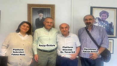 Fotoğrafta Turan İçli, Saygı Öztürk, Fatma Akay ve Yüksel Sosun birlikte görülüyor. 14 Haziran’daki engelli hakları yürüyüşüne destek çağrısı yapılıyor.