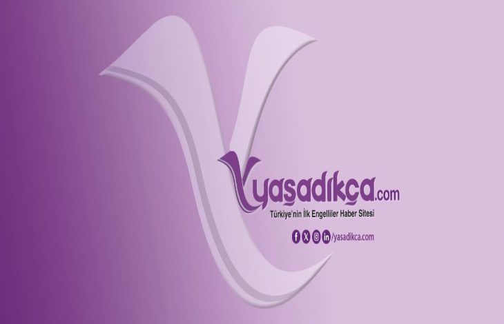 Mor zemin üstünde Yaşadıkça.com yazılı logosu, altında Türkiye’nin ilk engelli haber sitesi. yazısı ve aşağıda sosyal medya uygulama logoları bulunuyor.