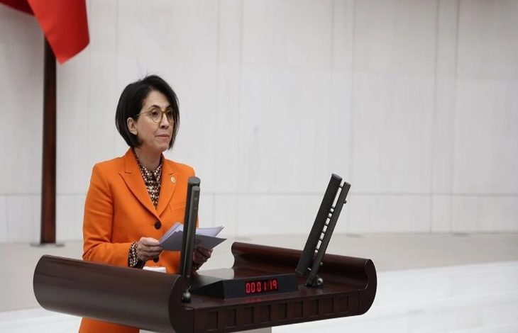 Görselde, TBMM kürsüsünde CHP Ankara Milletvekili Dr. Aylin Yaman konuşma yapıyor.
