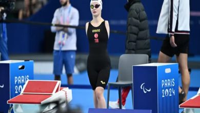 Milli sporcu Sümeyye Boyacı yarış sahasında bulunuyor.