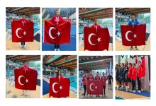 Kolajda, madalyalarını gururla taşıyan Türk sporcuların Türk bayrağı eşliğinde çekilmiş bireysel fotoğrafları ile takımın ödül seremonisindeki anı bir araya getirilmiştir.