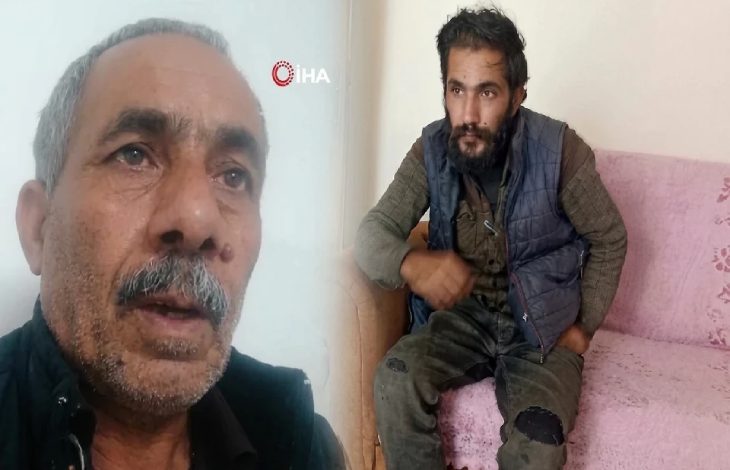 Baba Seyfettin Cengiz ile engelli oğlu Muhammed Cengiz iki farklı fotoğrafta bulunuyor.