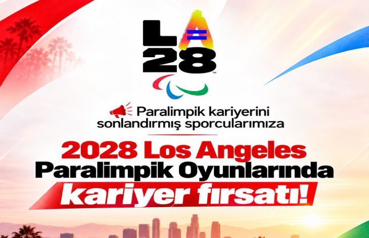 2028 Los Angeles Paralimpik Oyunları logosu, Paralimpik kariyerini sonlandırmış sporcularımıza 2028 Los Angeles Paralimpik Oyunlarında kariyer fırsatı yazısı bulunuyor.